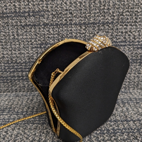 Morgan Taylor Black Clutch Gold Rhinestone - Picture 14 of 16